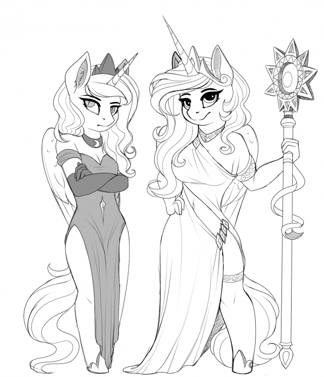 princess celestia+princess luna