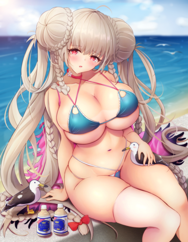 formidable (azur lane)+formidable (the lady of the beach) (azur lane)