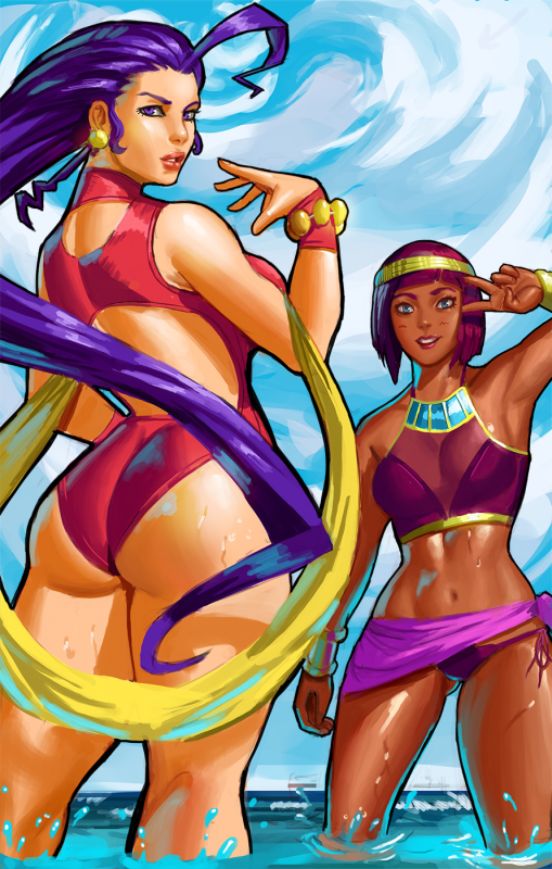 menat+rose (street fighter)