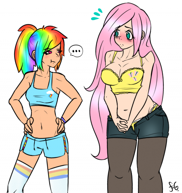 fluttershy+rainbow dash