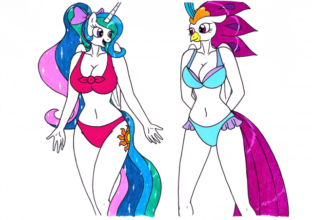 princess celestia+queen novo