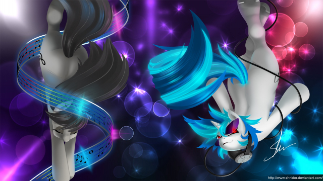 dj pon-3+octavia melody+vinyl scratch