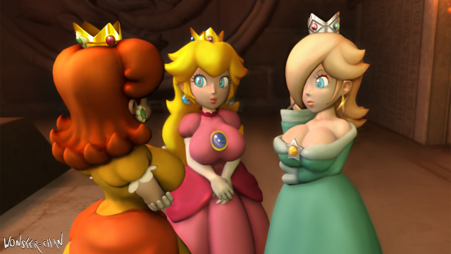 princess daisy+princess peach+princess rosalina