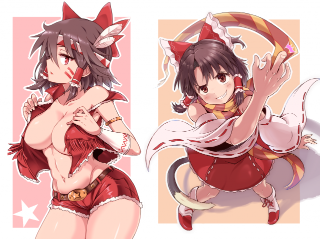 benikurage+hakurei reimu+reu (cookie)